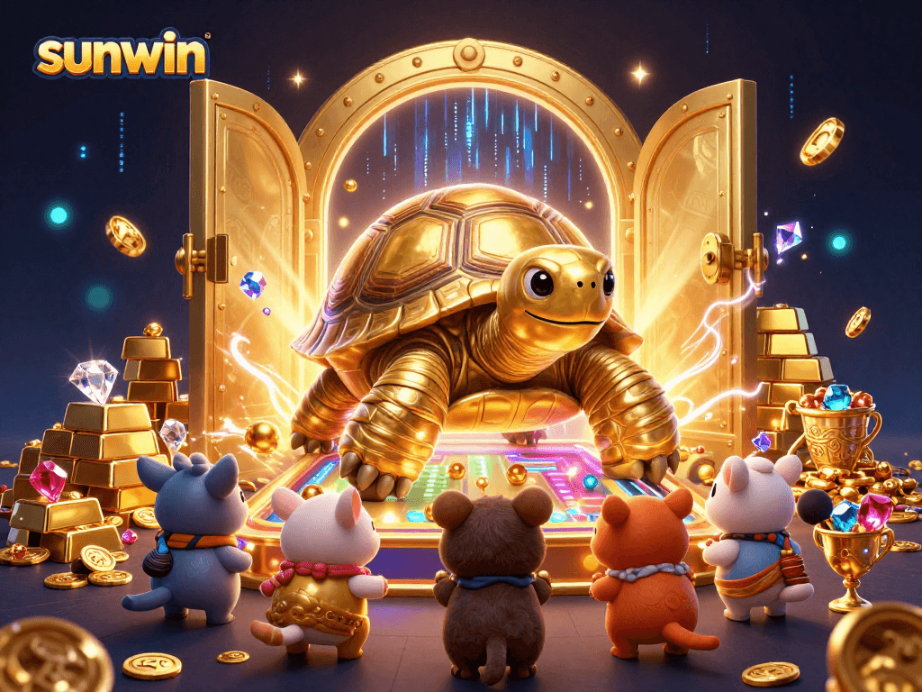 Join the excitement at sunwin with a vibrant scene of golden tortoise at the casino!
