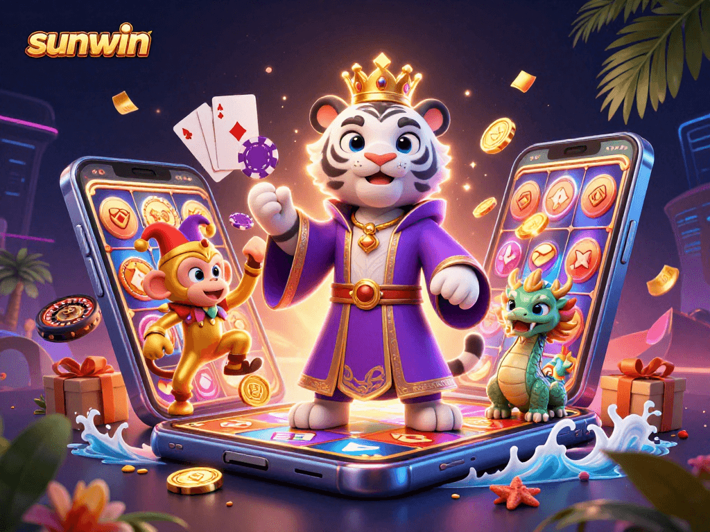 Experience thrilling gameplay with sunwin's vibrant 3D illustration featuring exciting slot game action.