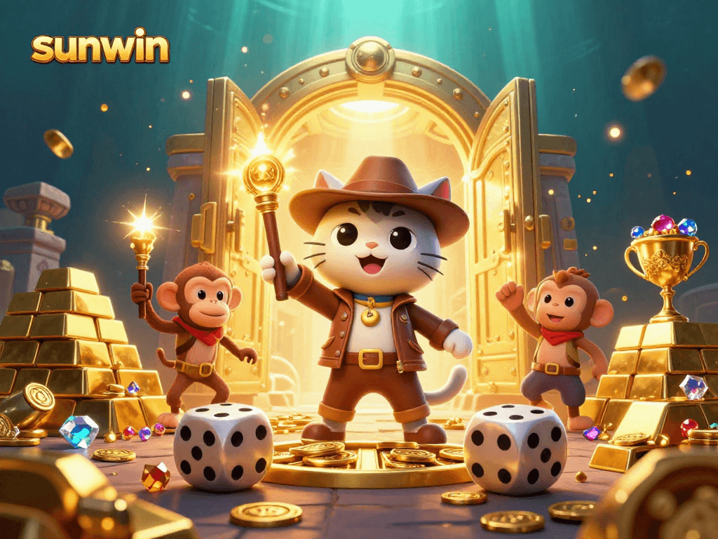 Engage with sunwin's thrilling adventure as a cat archaeologist uncovers casino treasures.