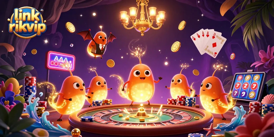 Experience the excitement of link rikvip in a vibrant, illuminated cave casino scene with vivid game elements.