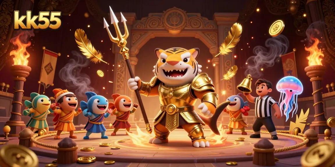Experience exciting gambling at kk55 in an underwater colosseum scene with a tiger shark.
