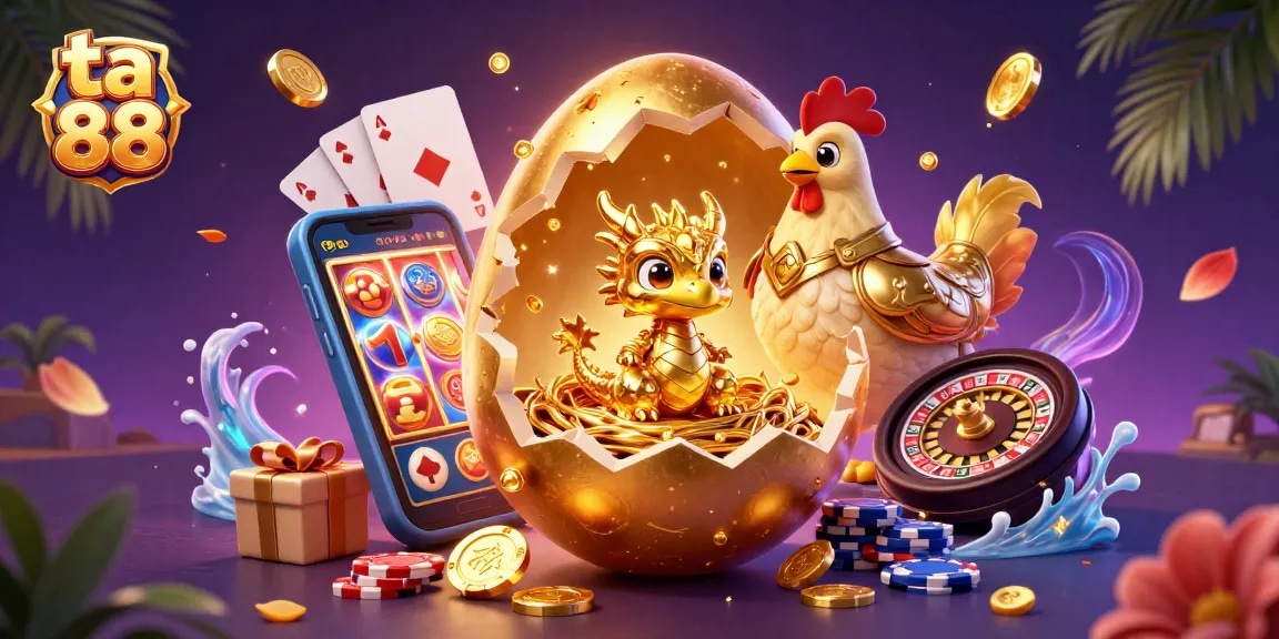 Experience exciting gameplay with ta 88 as a golden dragon emerges amidst poker chips and vibrant slot games.
