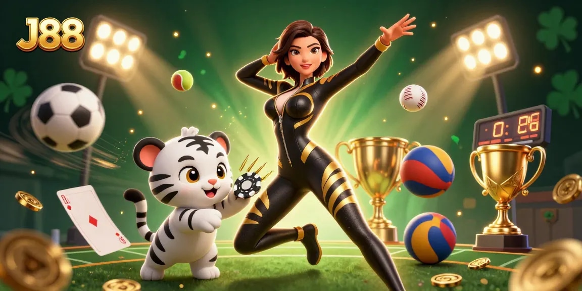 Join the dynamic gaming action with J88, featuring thrilling sports elements and engaging characters.