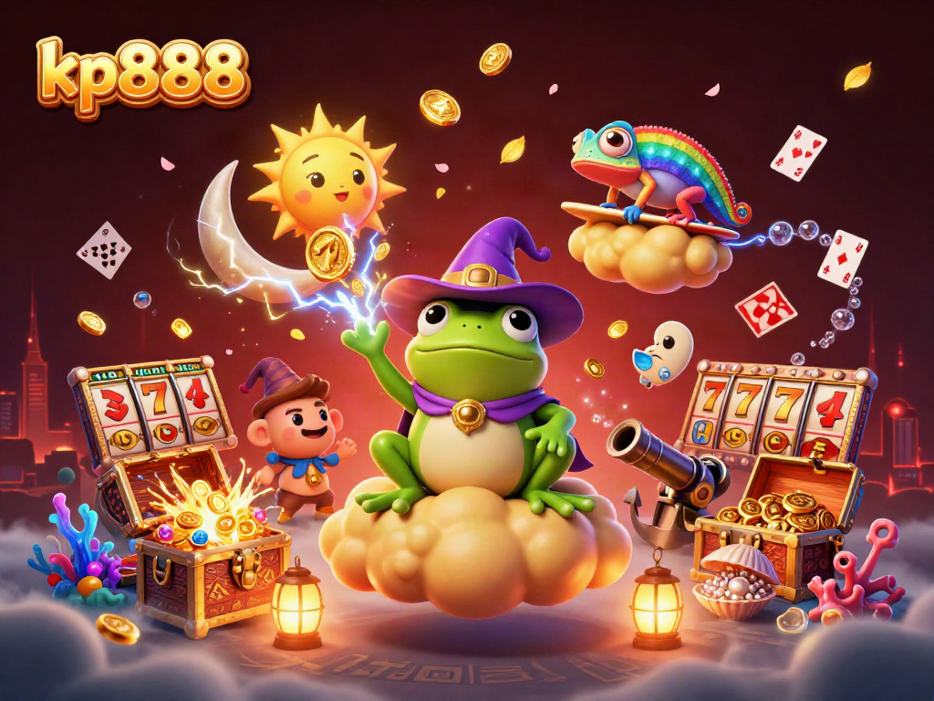 Experience thrilling wins on kp888 with a dynamic casino scene featuring a storm of golden coins and exciting game elements.