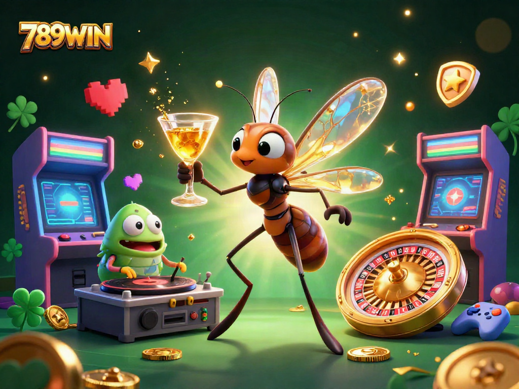 Engage with exciting slots and roulette at 789WIN, featuring vibrant 3D casino characters and game elements.