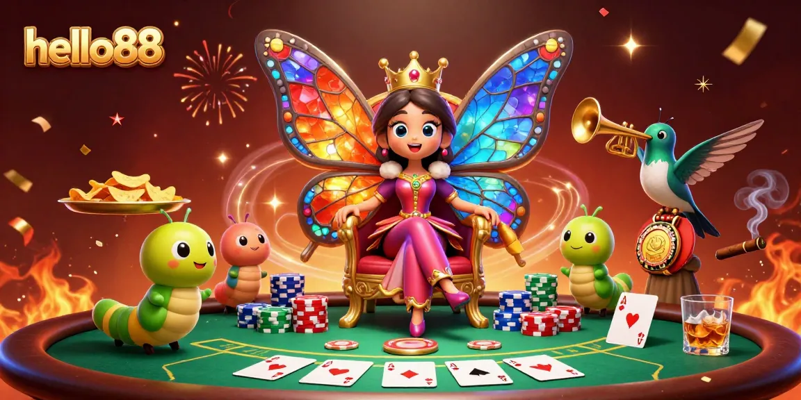 Experience the thrilling gameplay at hello88 with colorful poker chips and vibrant casino elements.