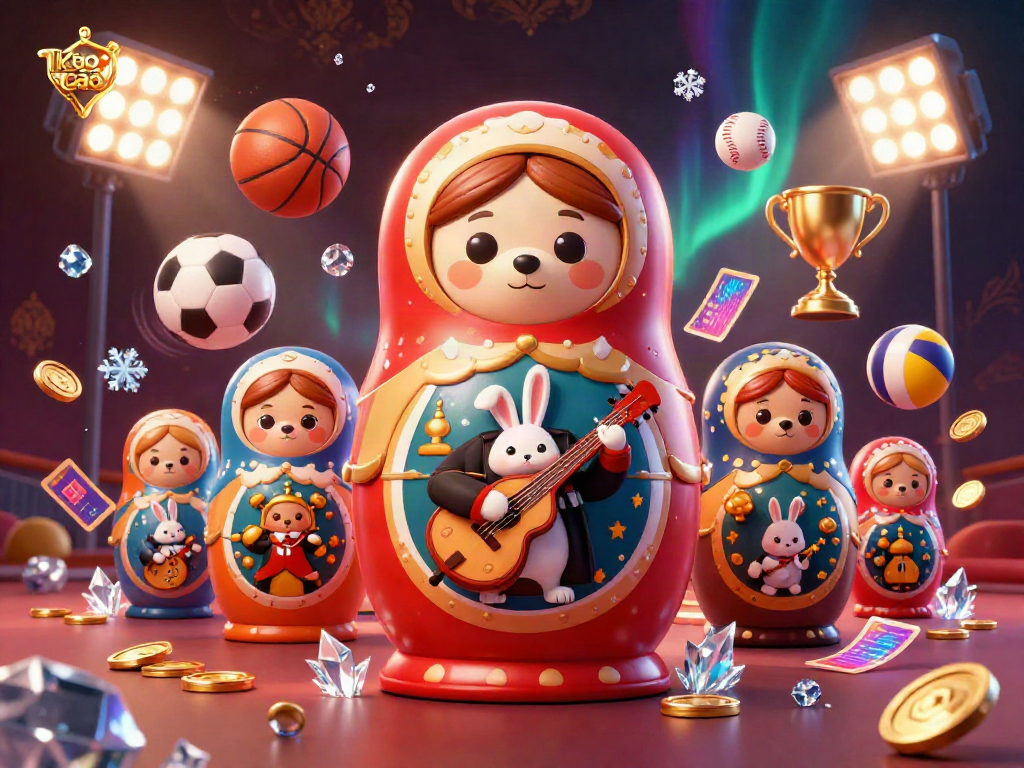 Engage with Kèo nhà cái while exploring dynamic sports betting elements in a festive Russian-inspired scene.