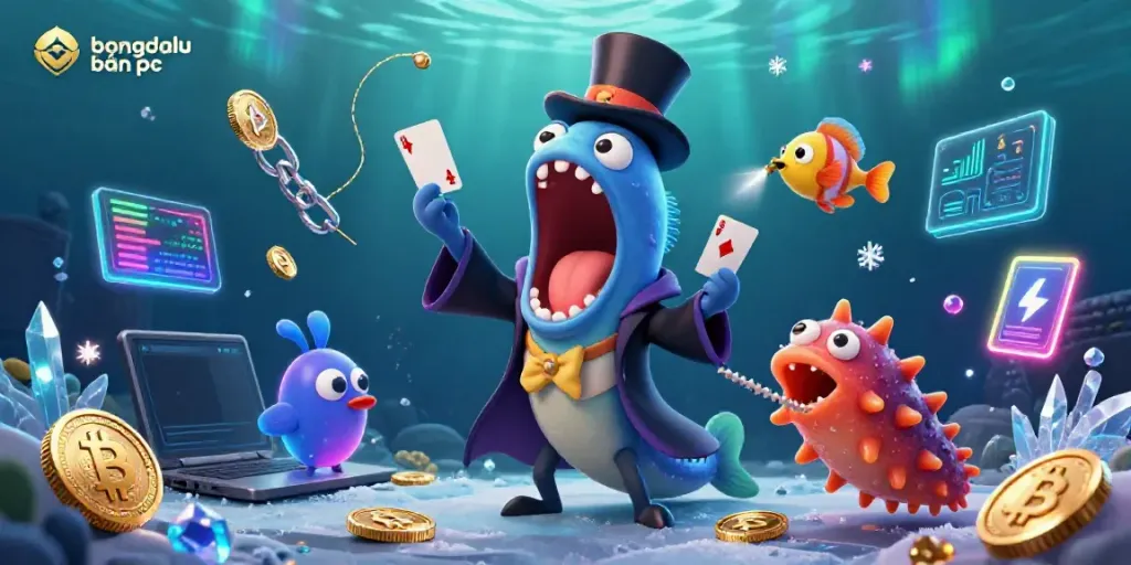 Engage with bongdalu bản pc in vibrant casino-themed underwater scene featuring unique deep-sea characters and elements.