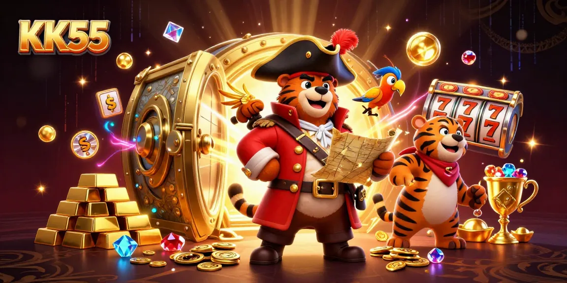 Feeling the thrill of KK55 as the pirate captain and tiger treasure hunting in a casino-themed adventure.