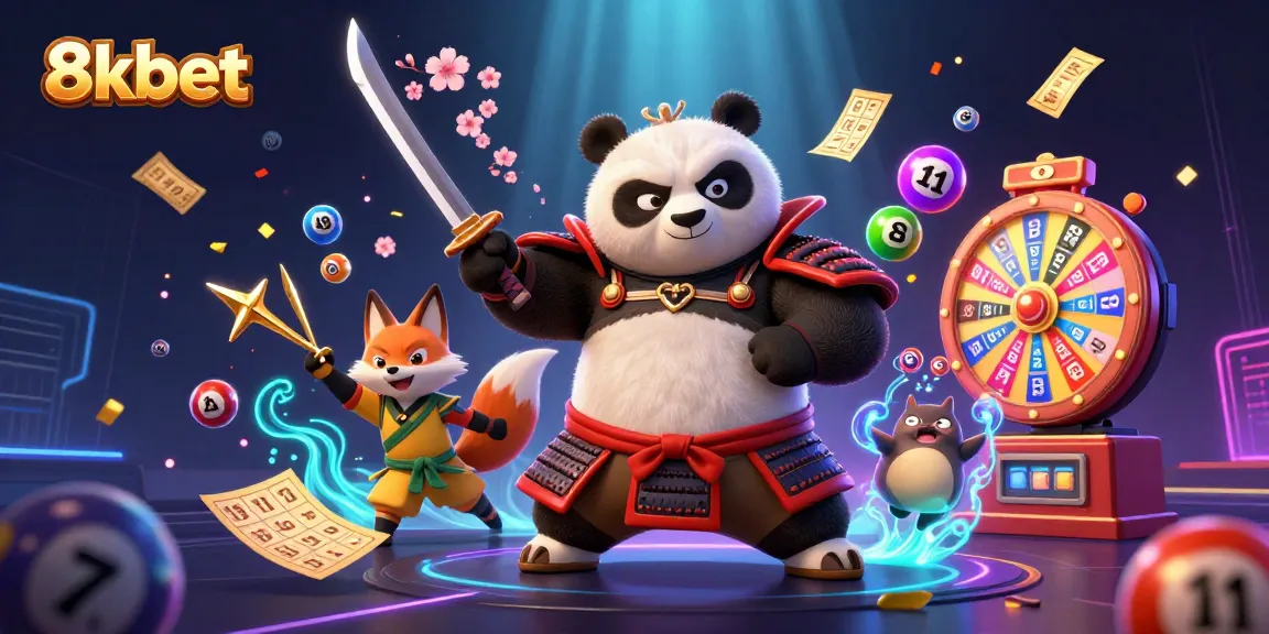 Experience excitement at 8kbet with dynamic characters and vibrant game elements in an engaging online casino scene.