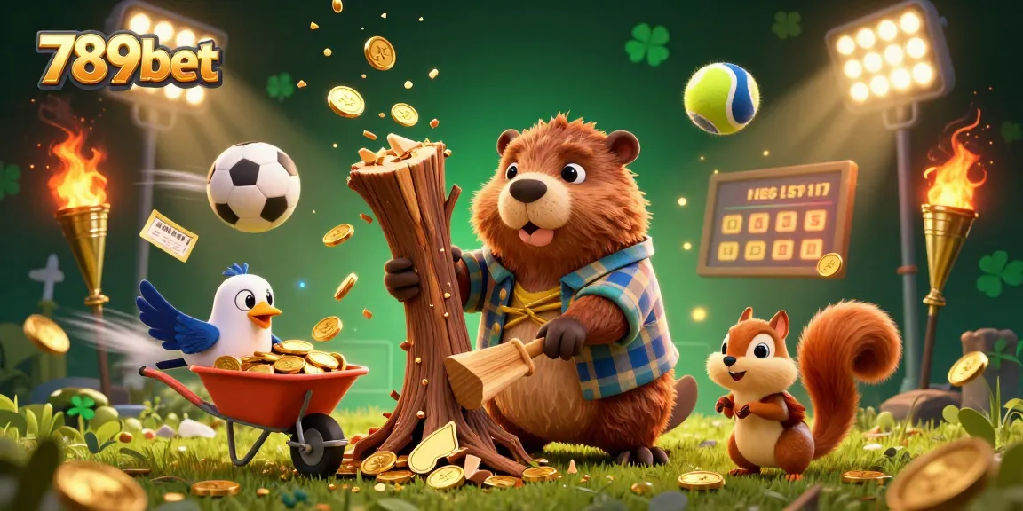 Bet with 789bet while enjoying an exciting collection of golden coins and sports elements in a lively casino scene.
