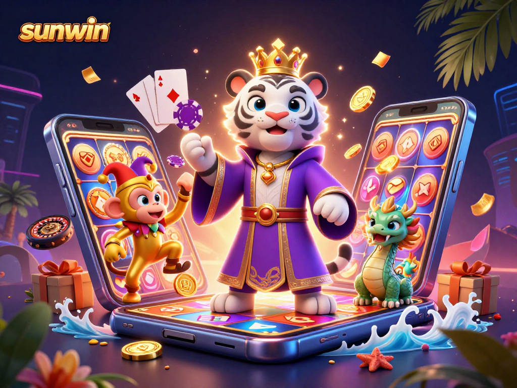 Experience thrilling gameplay with sunwin's vibrant 3D illustration featuring exciting slot game action.