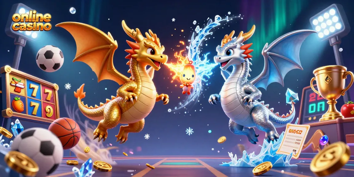 Experience the excitement of online casino gaming with vibrant dragons and animated slot elements.