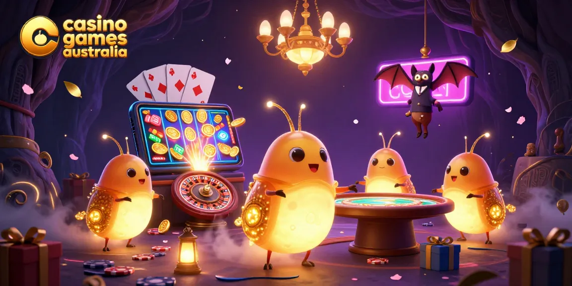 Engage in casino games Australia with an imaginative 3D glowworm casino. A thrilling gaming scene awaits!