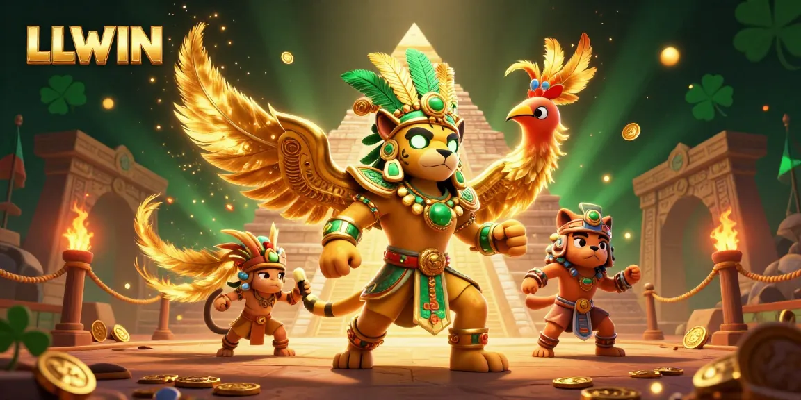Experience thrilling casino action at LLWIN with dynamic gaming elements and vibrant illustration.