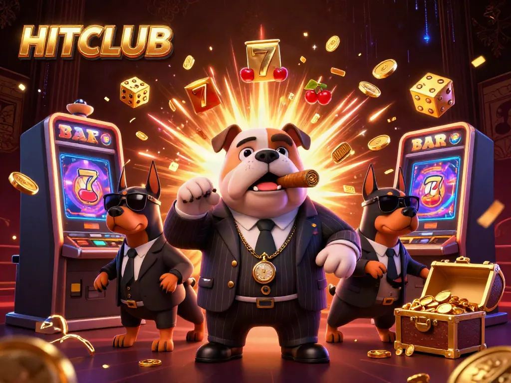Engage with HITCLUB's thrilling casino experience through an immersive 3D illustration.