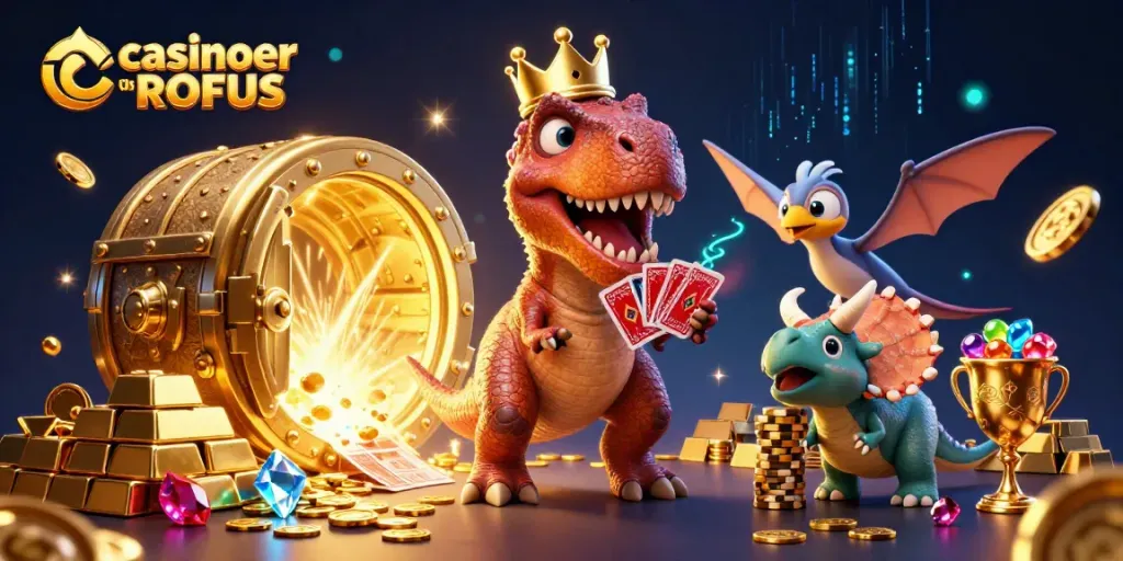 Experience thrilling gameplay at casinoer uden ROFUS with vibrant characters having fun and winning big!