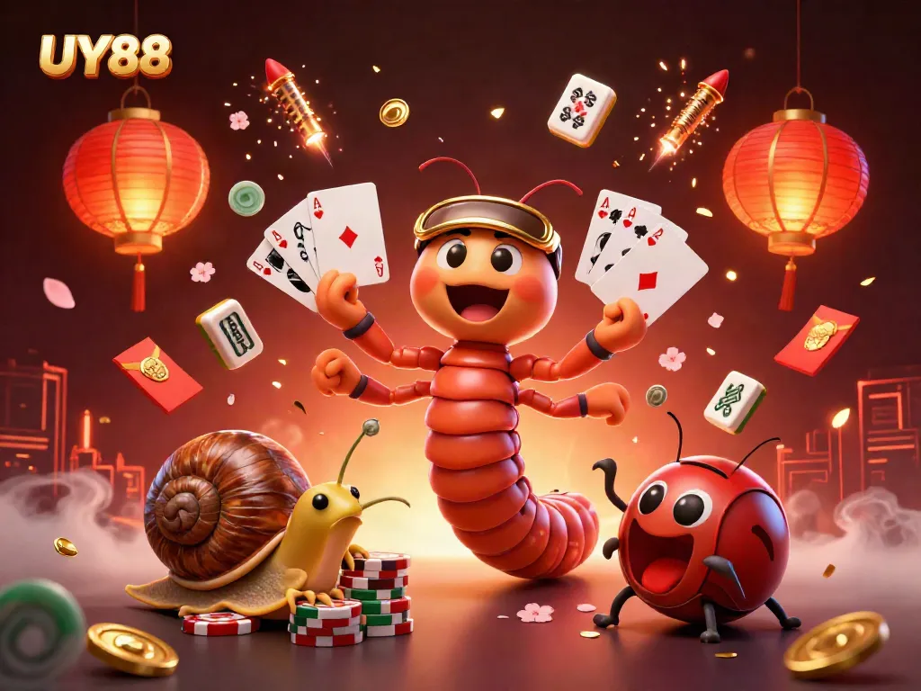 Experience the unique UY88 casino atmosphere with vibrant 3D characters and rich gaming elements.