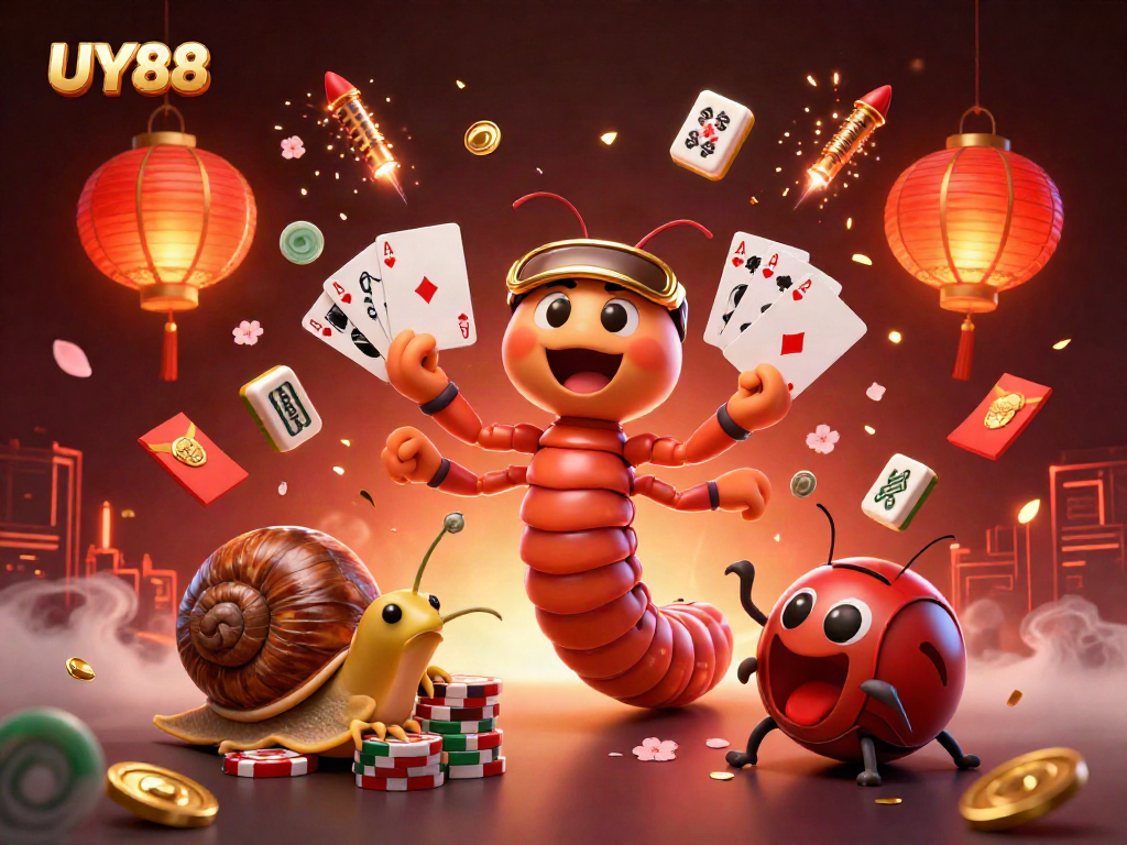 Experience the unique UY88 casino atmosphere with vibrant 3D characters and rich gaming elements.