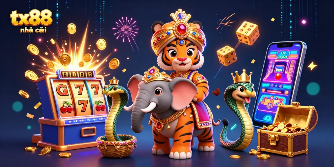 Engage with the vibrant world of tx88 nhà cái featuring a royal tiger and treasure-filled slot experience.