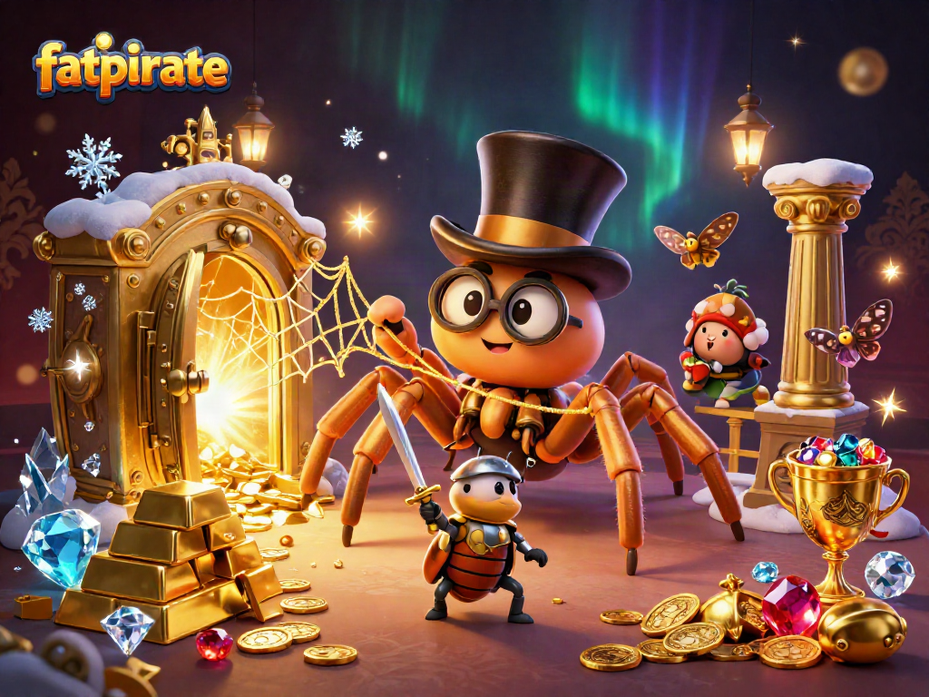 Engage with fatpirate casino as the daring beetle knight faces the golden tarantula in a vibrant treasure scene