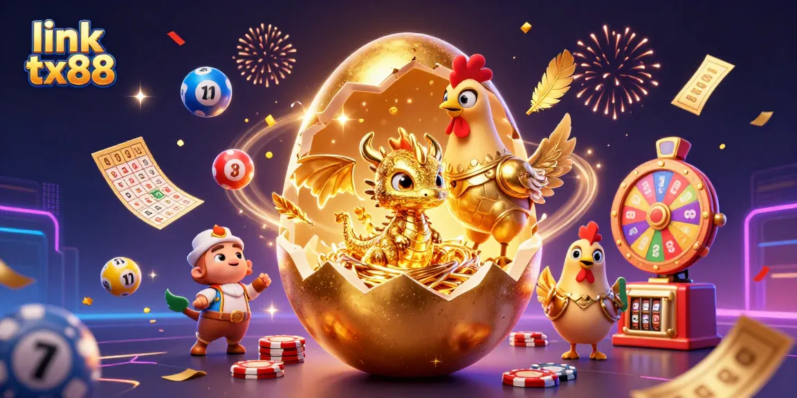 Bring excitement with link tx88, featuring a golden baby dragon and rich casino elements.