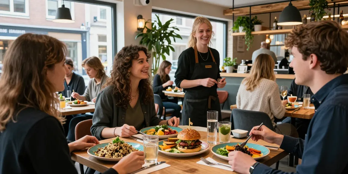 Experience delicious vegetarisch eten Utrecht in a lively restaurant setting with plant-based dishes.