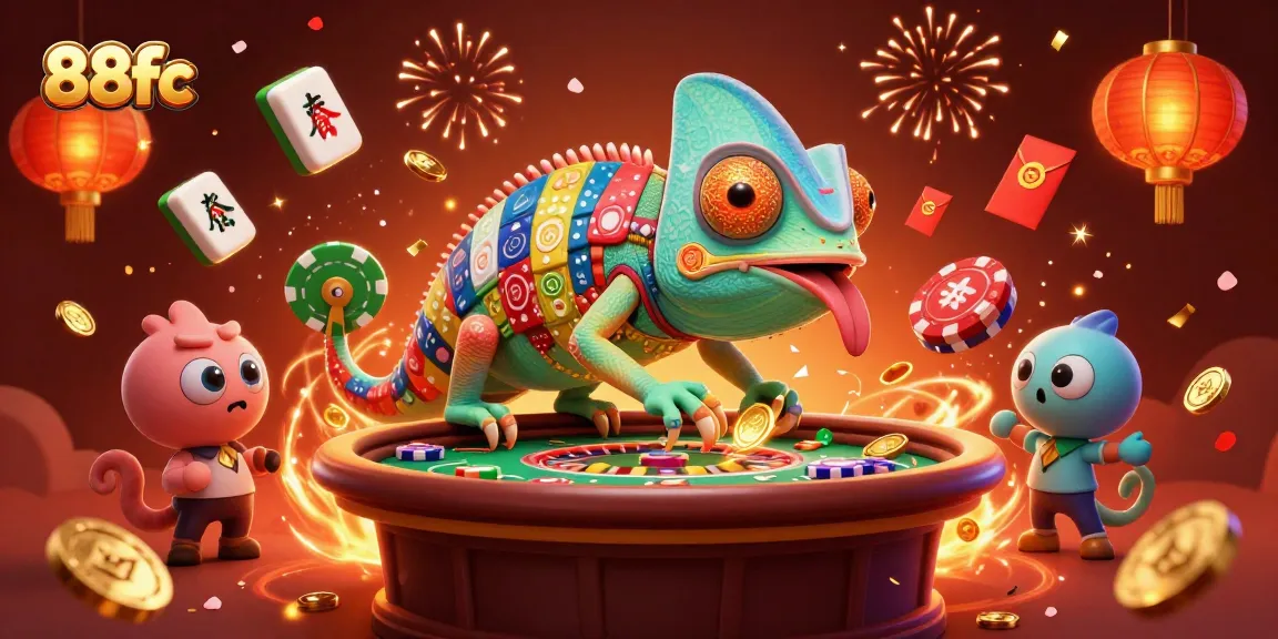 Experience thrilling wins at 88fc with the vibrant chameleon casino owner amidst action-packed games.
